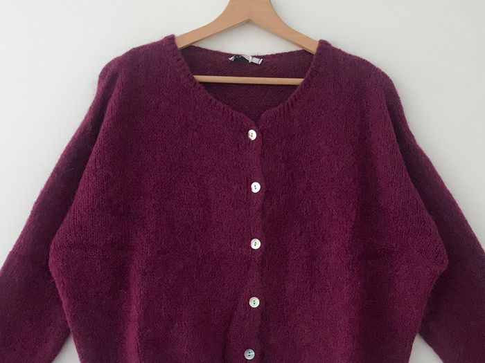 Gilet / cardigan Violet - Prune - photo numéro 2