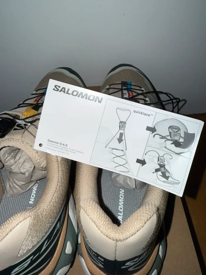 Chaussure Salomon XT-6 Beige, Verte Oxford Tan / Carbon / Clearly Aqua - photo numéro 15