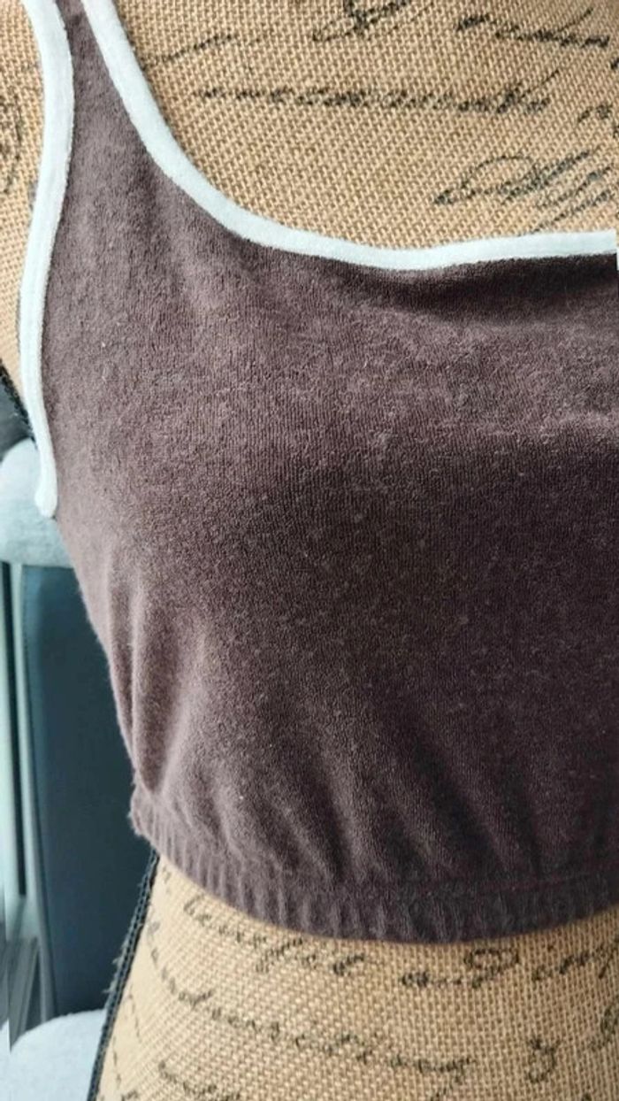 Crop top marron beige ardene taille l - photo numéro 7