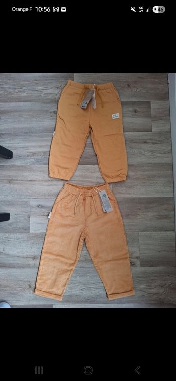 2 pantalons neufs Petit Béguin 36 mois