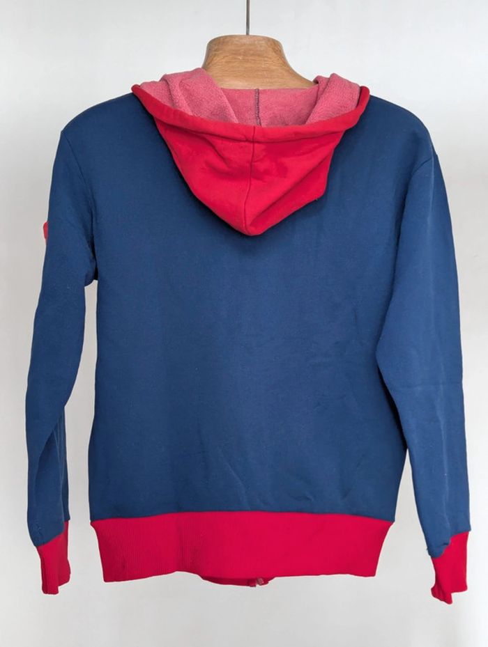 Veste vintage à capuche - Bleu et rouge - Fermeture éclair Talon - photo numéro 2