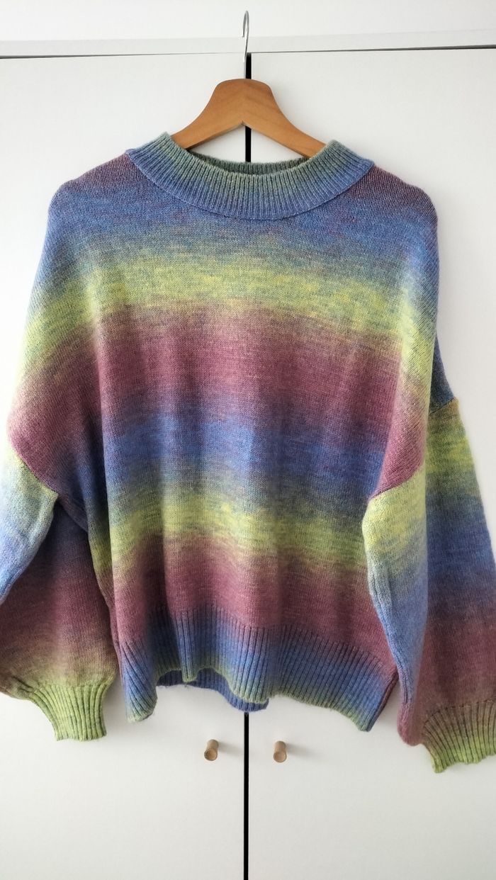 Pull fin multicolore