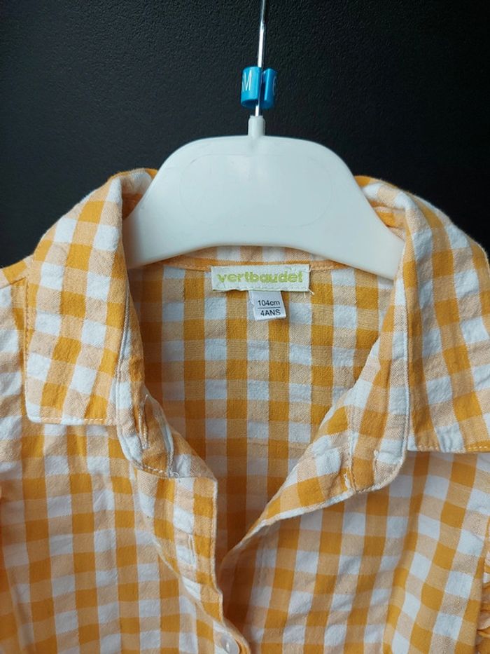Blouse à nouer Vertbaudet vichy 4 ans - photo numéro 5