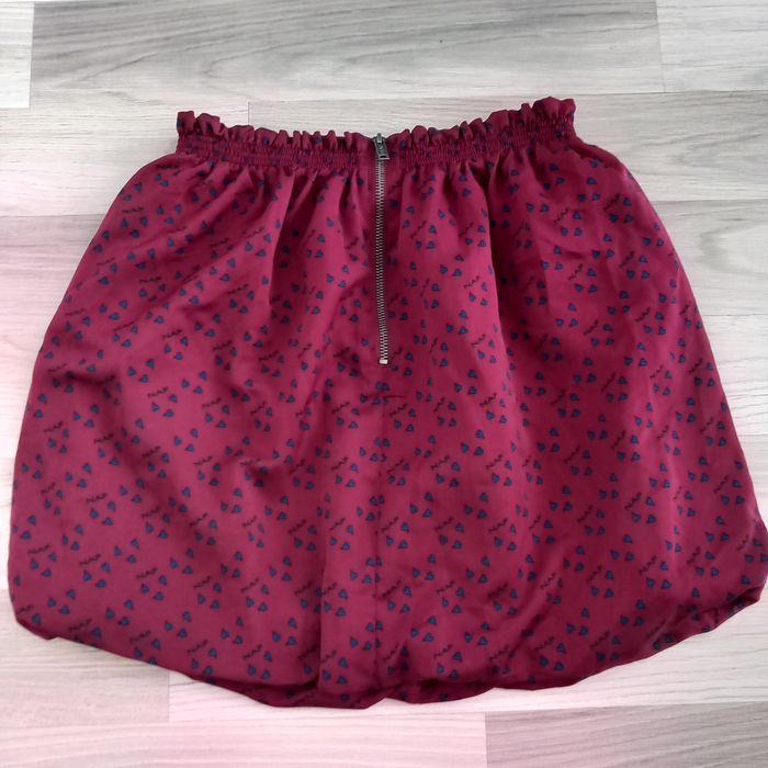 Jupe courte Bordeaux imprimée coeur Naf Naf taille 38 - photo numéro 5