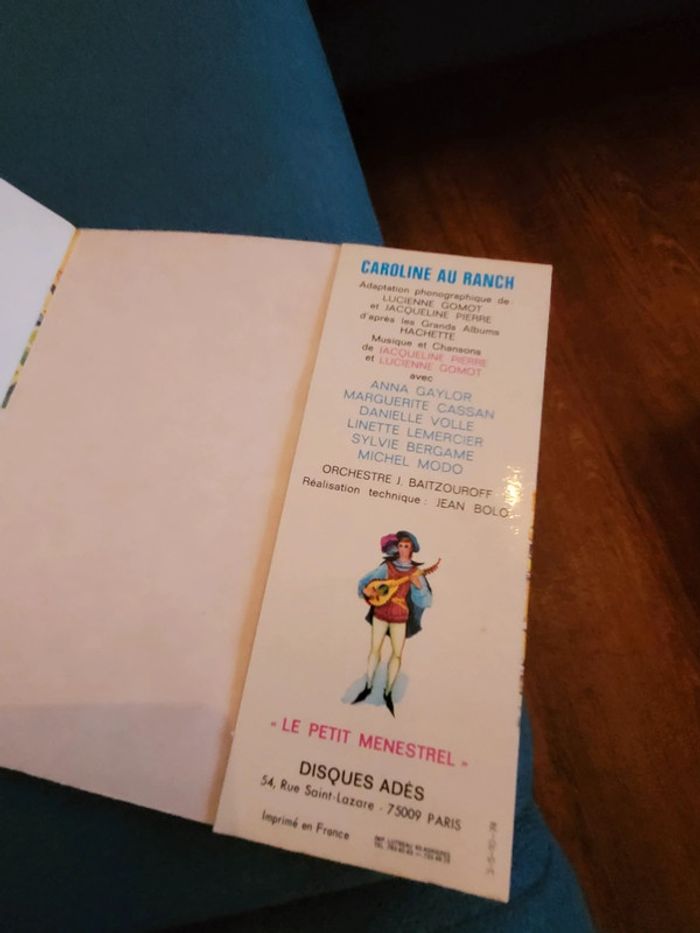 RARE Caroline au Ranch Disque 33t tours et Livre Pierre Probst Le Petit Menestrel - photo numéro 8