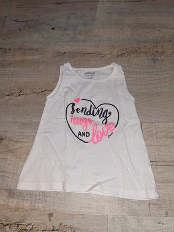 Tee shirt manche courte débardeur fille 18 mois