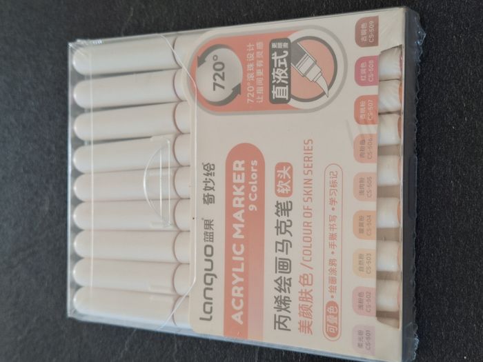 Boîte de 9 feutres acryliques Languo – Colour of Skin Series