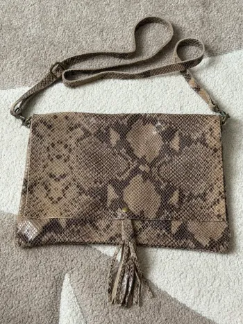 Sac bandoulière cuir effet python – Genuine Leather
