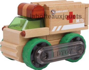 CAMION AMBULANCE EN BOIS  SMALL FOOT  LEGLER N° 6835
