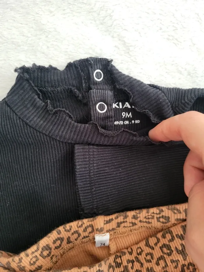 Ensemble mi saison legging léopard tshirt ml noir 09mois - photo numéro 2