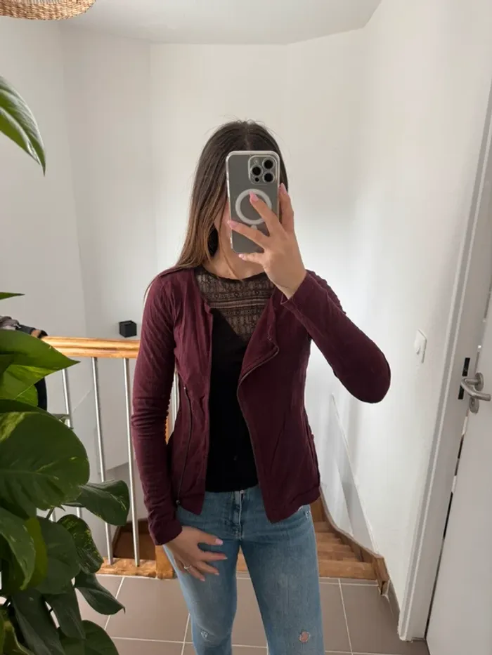 Perfecto veste bizzbee bordeaux - photo numéro 3