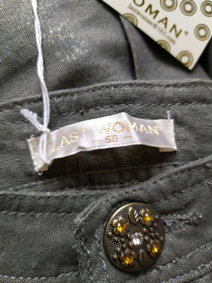 Pantalon léger vert-gris irisé 50 - photo numéro 9