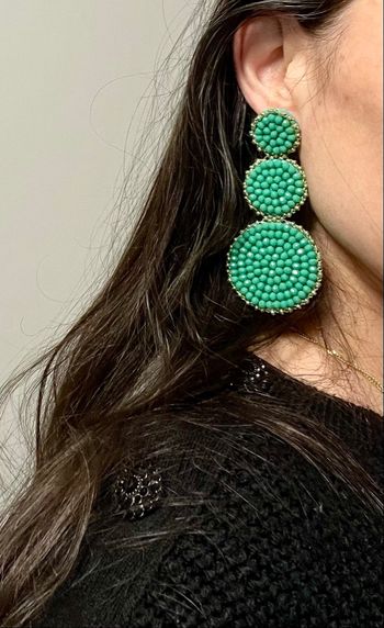 Boucles d’oreilles bohème en perles vertes 