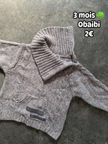Pull 🍀 3 mois 🍀 Obaibi