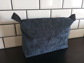 Trousse de toilette bleu gris foncé 