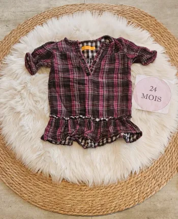 Chemise manche courte 2 ans été fille