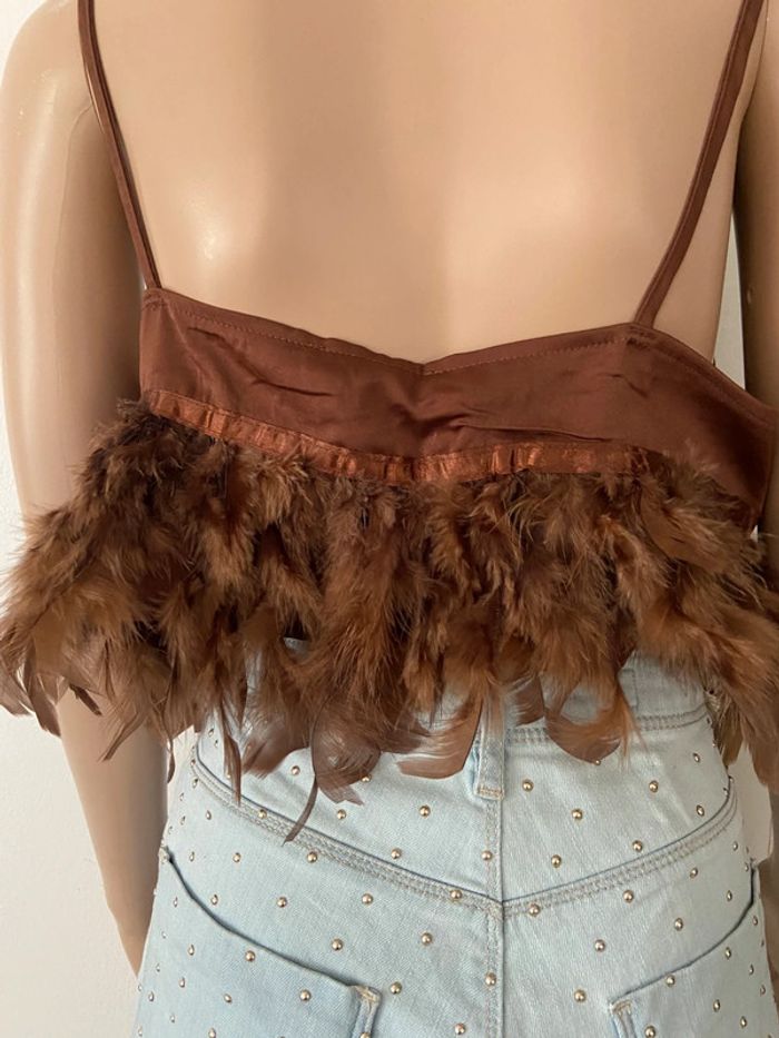 🌼Crop Top satiné à plumes🌼 - photo numéro 3