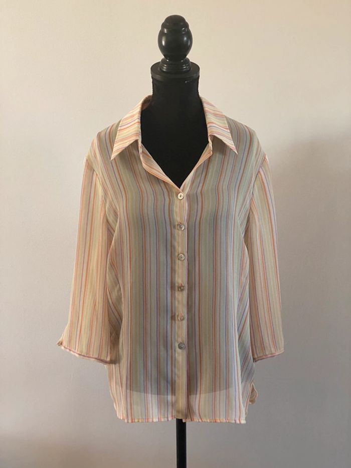Chemise Afibel en voile aux couleurs pastels taille 38
