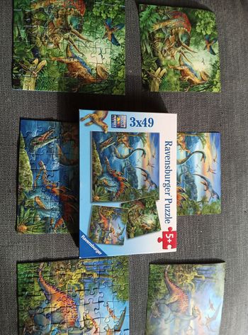 Puzzle Dinosaures, 3x49 pièces, Ravensburger, 5+