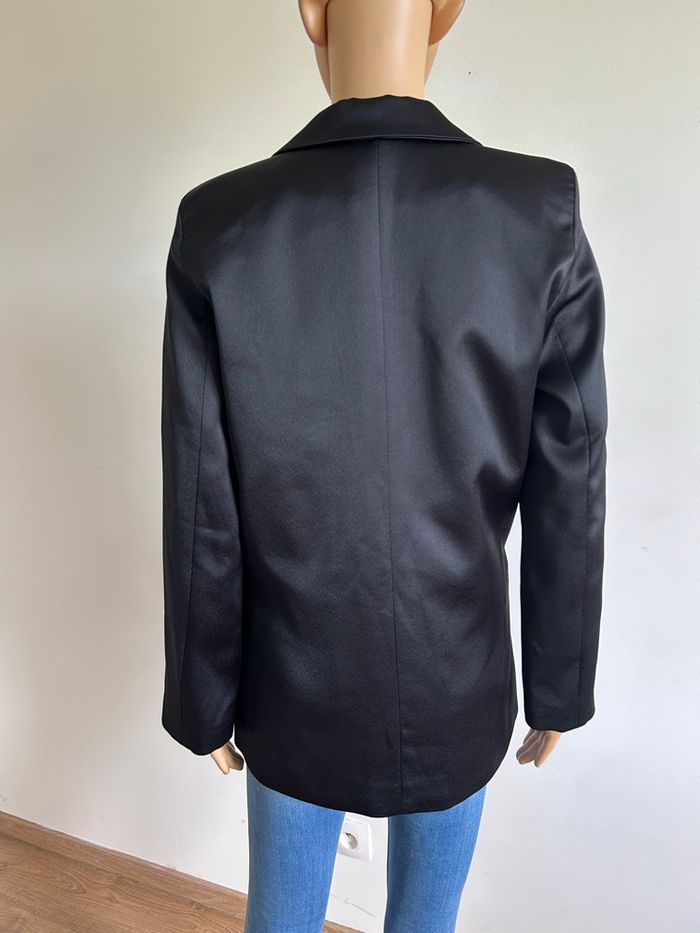 Blazer noir satiné neuf Naf Naf taille 36 (valeur 74€) taille grand - photo numéro 5