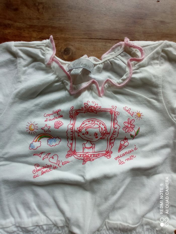 Lot de deux t-shirts été fille, taille 12 mois - photo numéro 4
