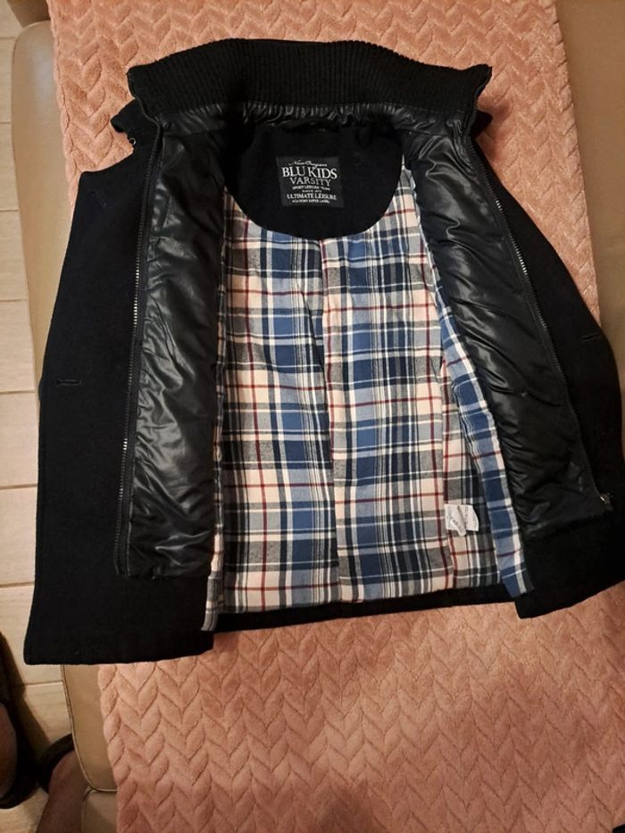 Manteau marine garçon chaud chic habillé tbe un coin col recousu bleu Kids 5-6 ans - photo numéro 3
