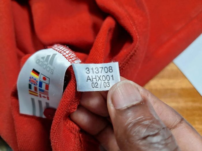 polo vintage Adidas manche courte homme rouge / taille L brodé (366) - photo numéro 11
