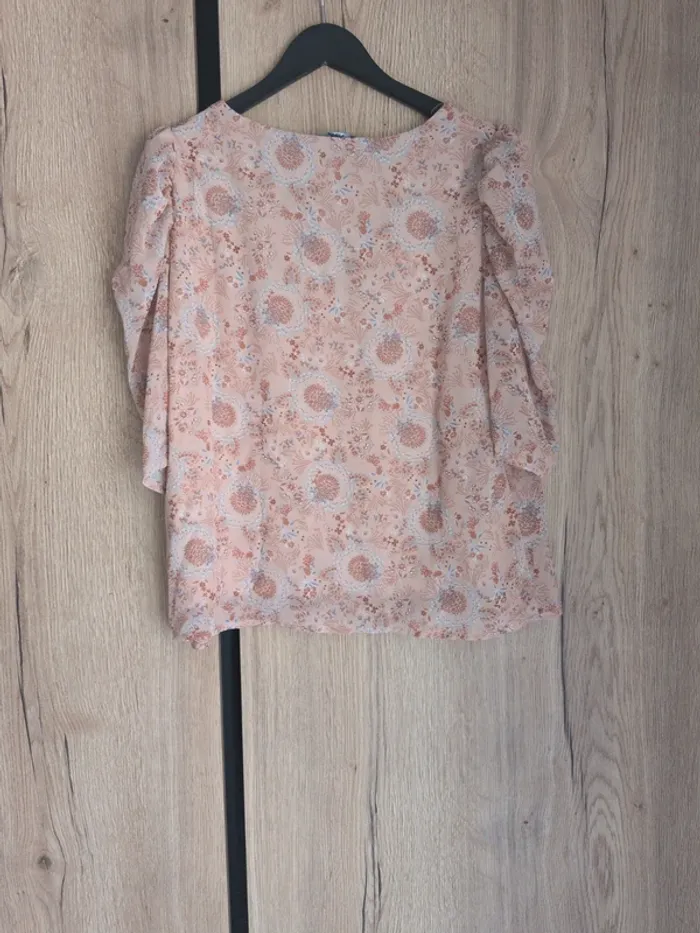 Blouse fleurie manches mi-longues Taille L - photo numéro 2