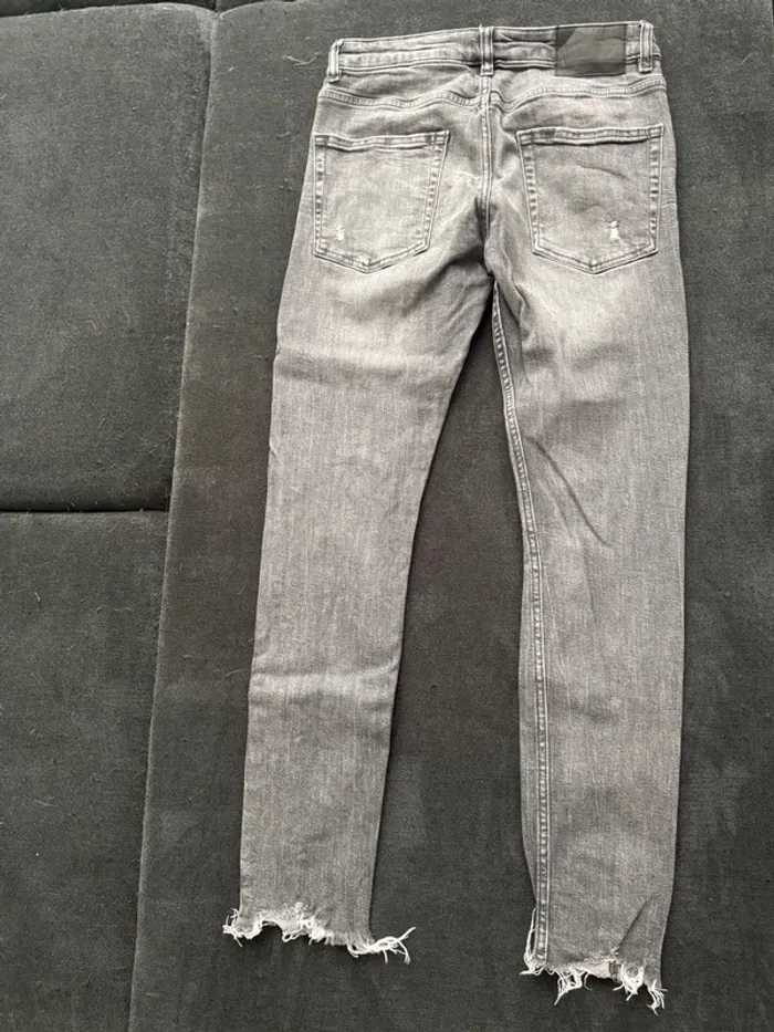 Jean super skinny troué gris homme bershka - photo numéro 3