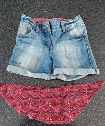 TAO - short en jean avec foulard fille 5 ans