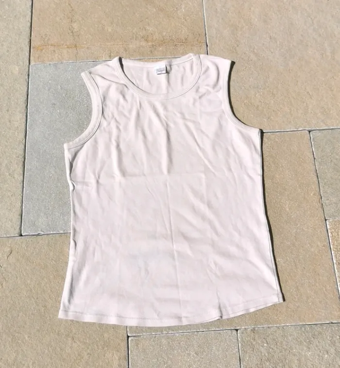 Débardeur couleur crème camaieu taille L