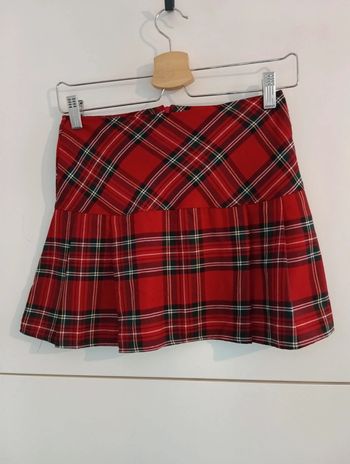 Mini jupe écossaise plissée vintage