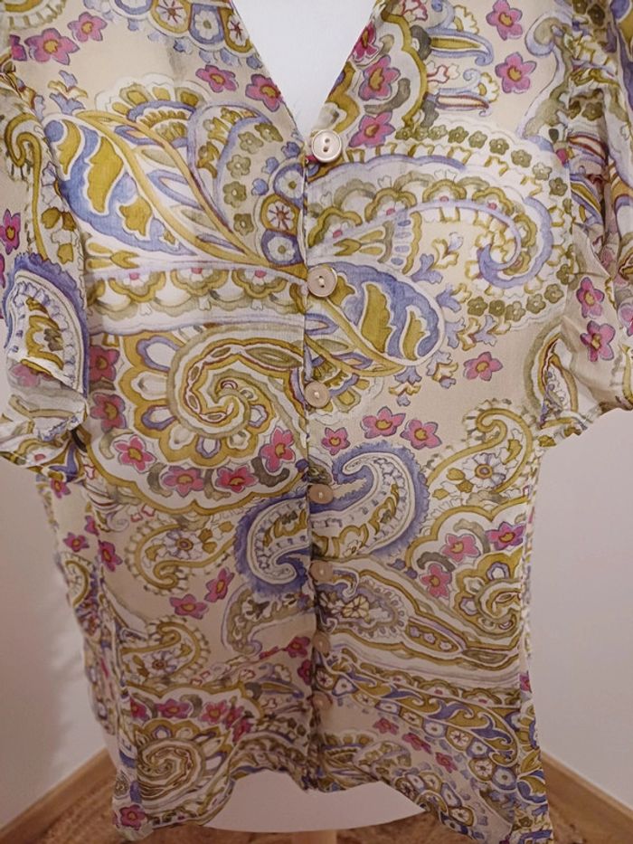 Blouse transparente à motifs Mango taille M 38 - photo numéro 3