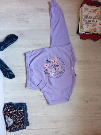 Pull sweat fille 14 ans violet parme papillon tbe