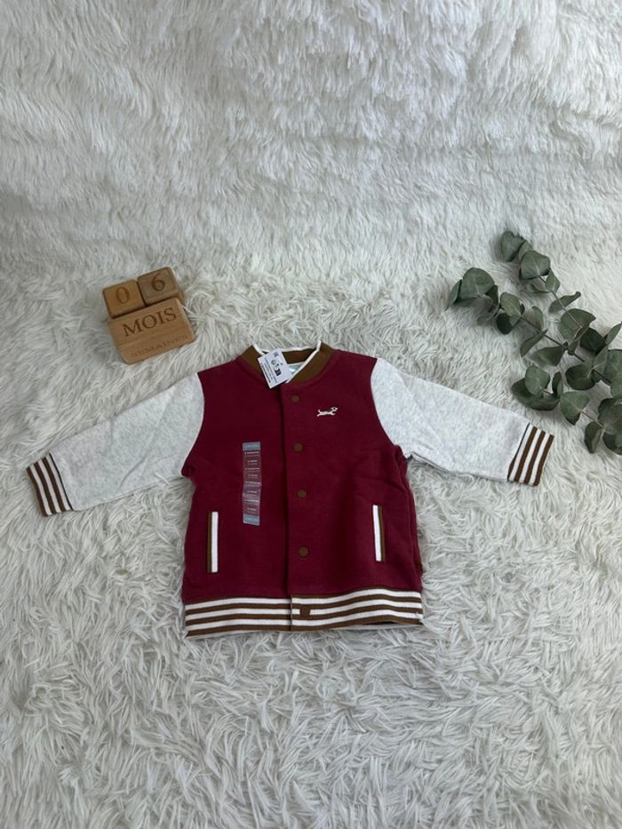 Veste Teddy Obaibi taille 6 mois coloris bordeaux
