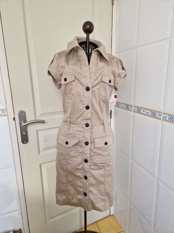 Neuf robe mi longue marron clair femme camaïeu taille M/38