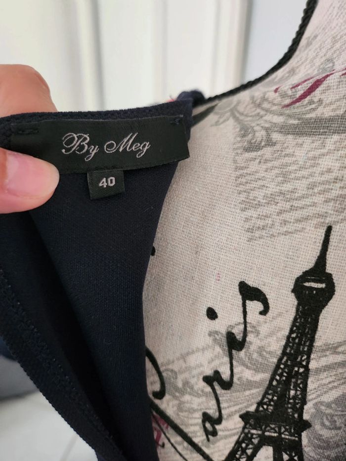 Magnifique Combinaison pantalon Bleue Marine de marque By Meg et de taille 40 - photo numéro 7