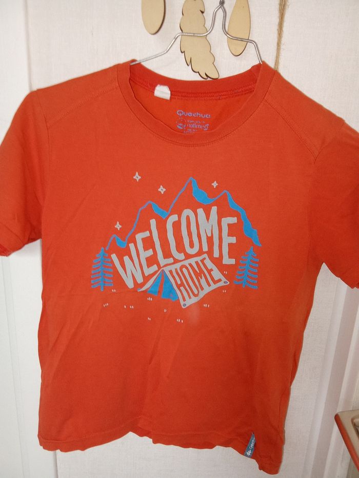 Tee shirt garçon orange marque quechua 10 ans - photo numéro 2