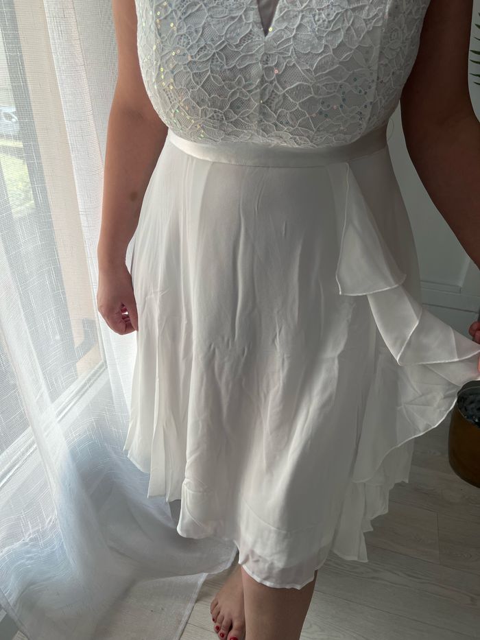Robe de soirée pour mariage blanche taille L neuve avec étiquette - photo numéro 2