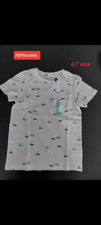 T-shirt motif voiture garçon 6/7ans