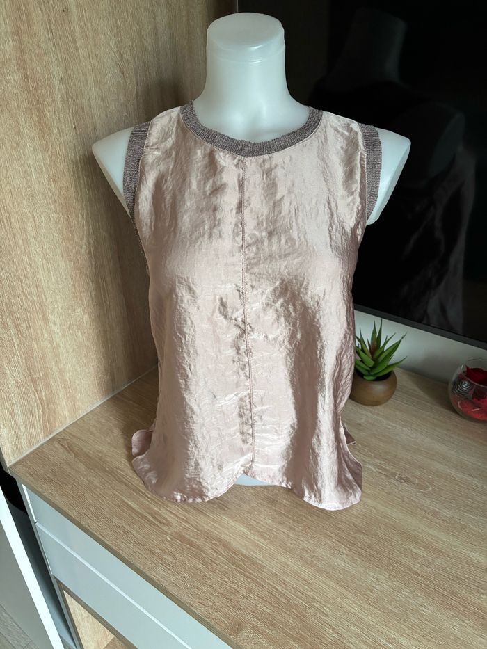 Débardeur satiné vieux rose Zara taille S