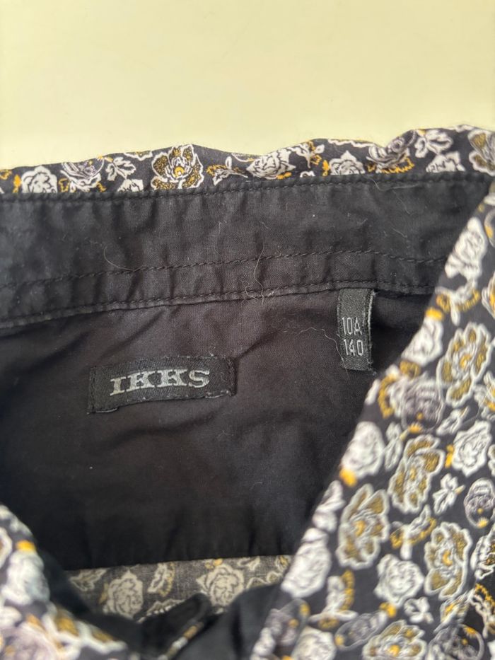 Chemise manches longues noir et blanc ikks 10ans - photo numéro 2
