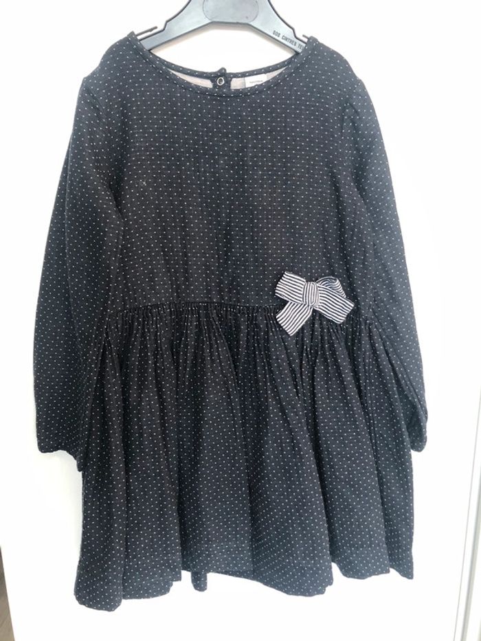 Robe bleue marine à pois petit bateau