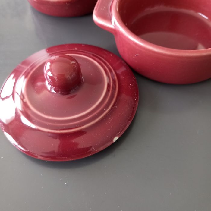 Lot de 4 mini-cocottes couleur bordeaux - photo numéro 5