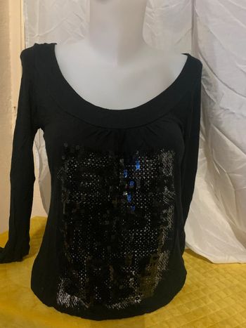 Teeshirt vintage taille 40 manches longues motif paillettes