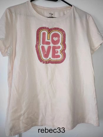 T-shirt crème imprimé Love Kiabi