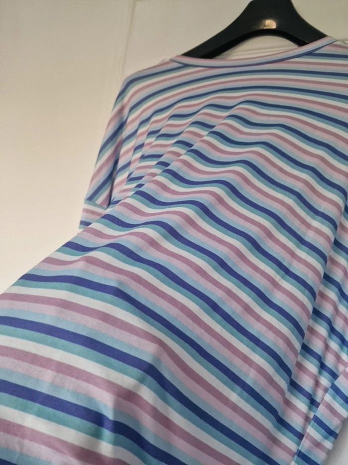 T shirt oversize rayures multicolore - photo numéro 3