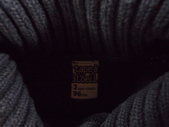 Pull tricot bleu marine Tape À L'oeil 3 ans 96 cm garçon - photo numéro 3