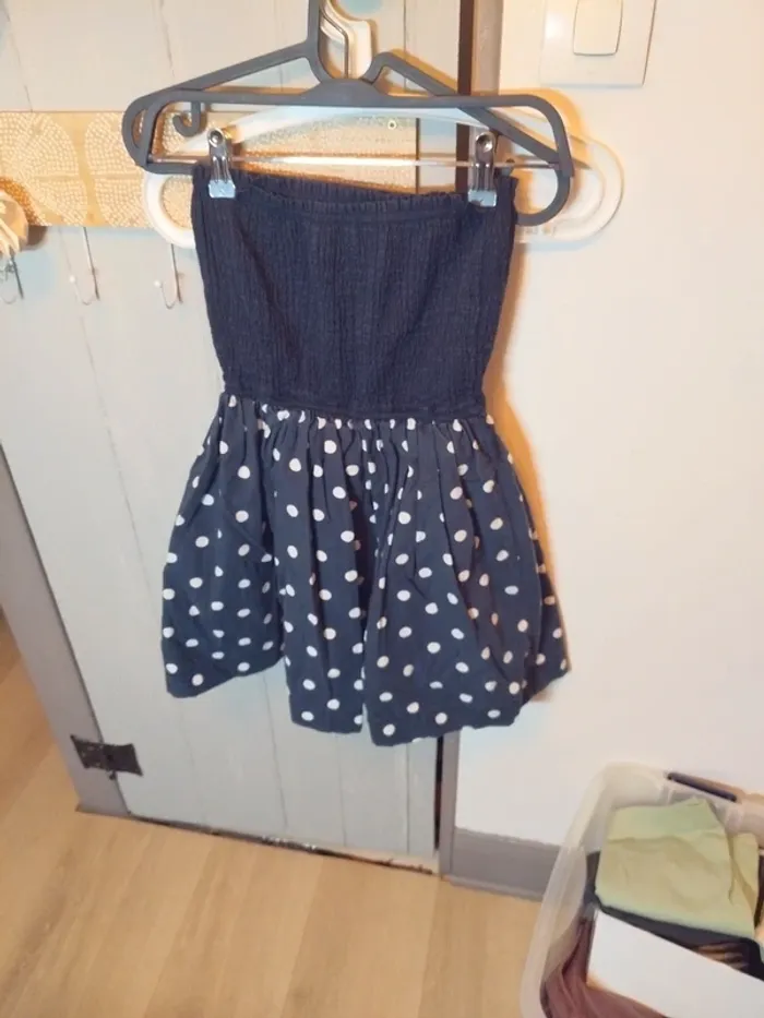 Robe bustier marine pois Hollister - photo numéro 5