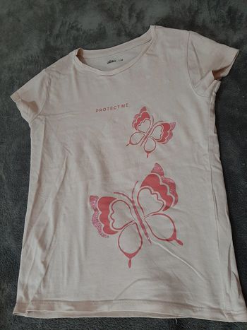 T-shirt rose papillon 10ans